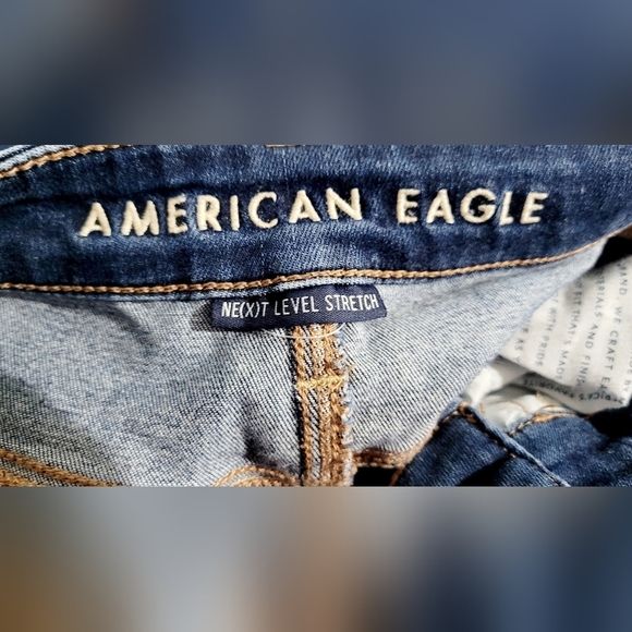 American Eagle Next Level Stretch Jegging Jeans Women’s Size 2 Long Distressed - Picture 10 of 12